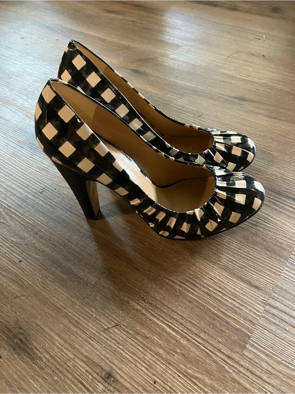 Nine West Black & White Checkered Pumps - Picture 2 of 4